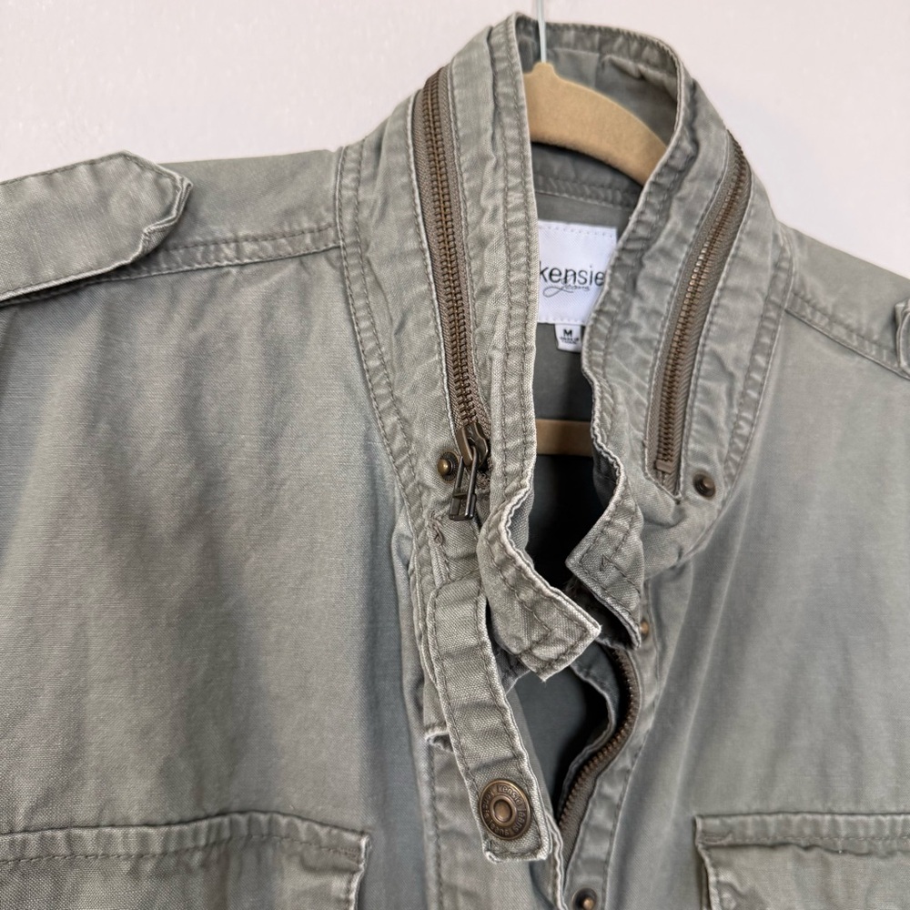 Kensie Military Green Utility 100% Cotton Jacket size M - Picture 4 of 7